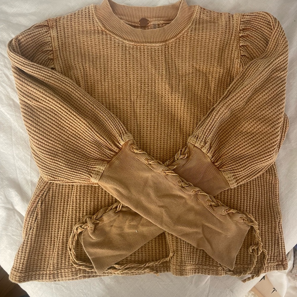 Free People FP one Waffle Knit Top